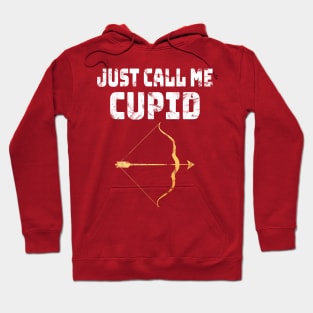 Just Call Me Cupid Retro cute archer bow Arrow Valentine Day by love Happy Valentines vintage image Valentine's Relationship Classic Hoodie